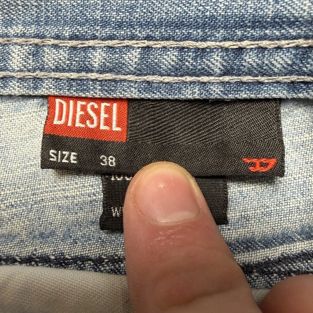Diesel Carpenter Jeans Men 38x34 Blue Relaxed Straight Leg Double Knee Work Y2K - Picture 7 of 14